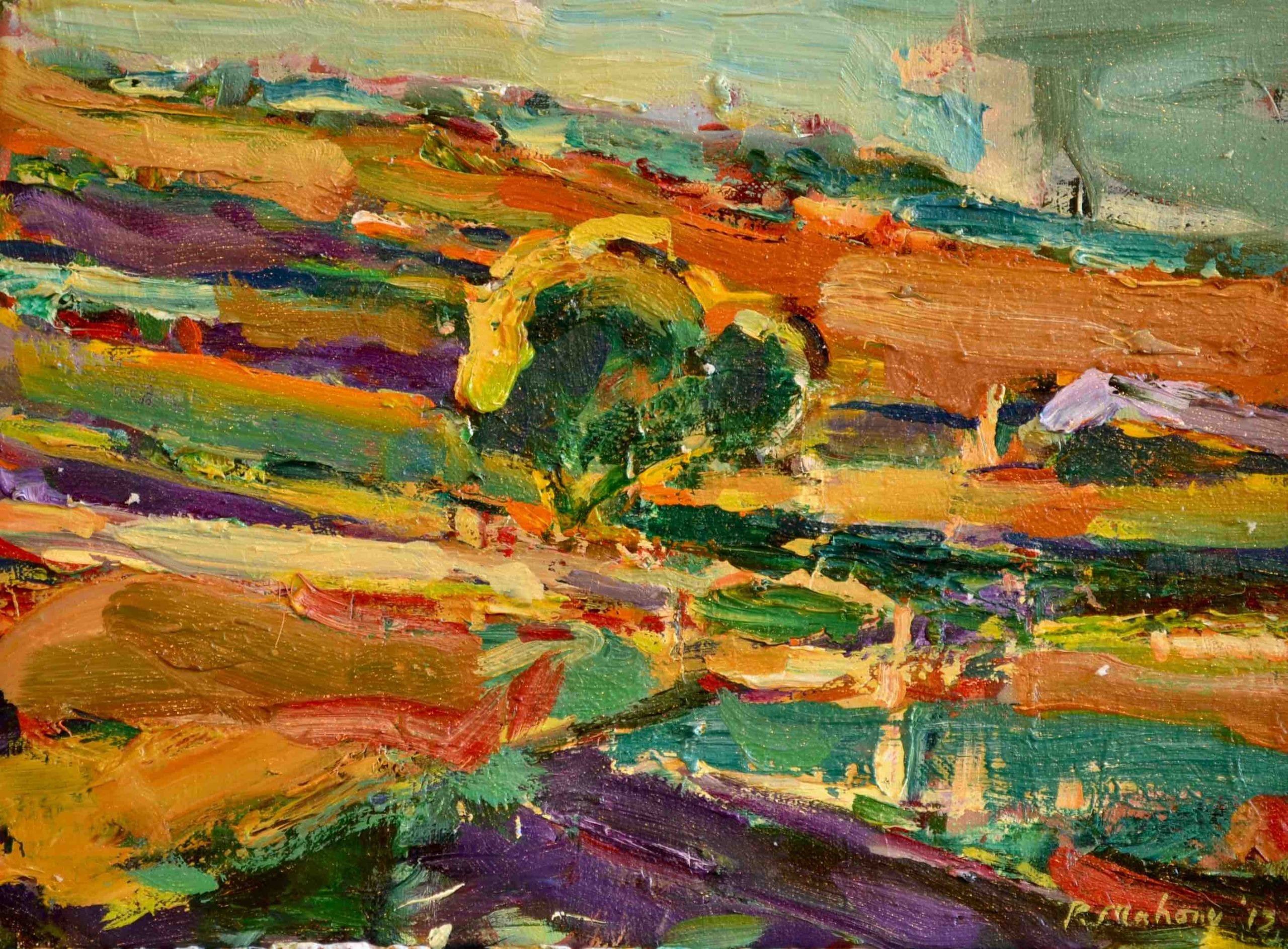 Pat Mahony - 2020 - Landscape #1 - Conte Crayon on Paper - 8 x 6 - John  Natsoulas Gallery